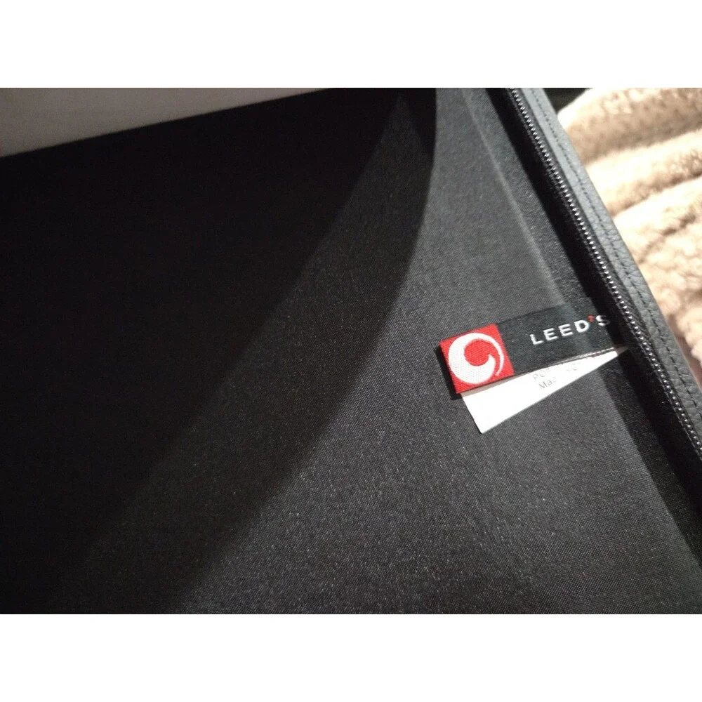 LEED'S Black Organizer Genuine Leather With Legal Pad Padfolio Portfolio B18